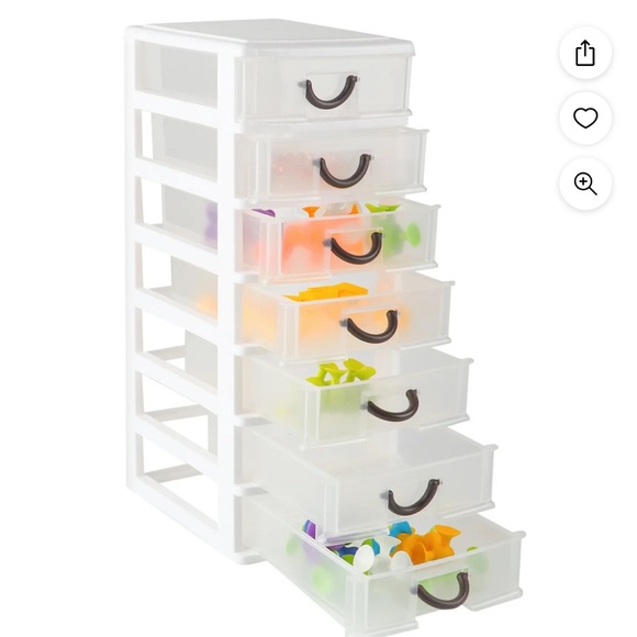 NEW Small Plastic 7 Drawer Desktop Storage System - Picture 2 of 4
